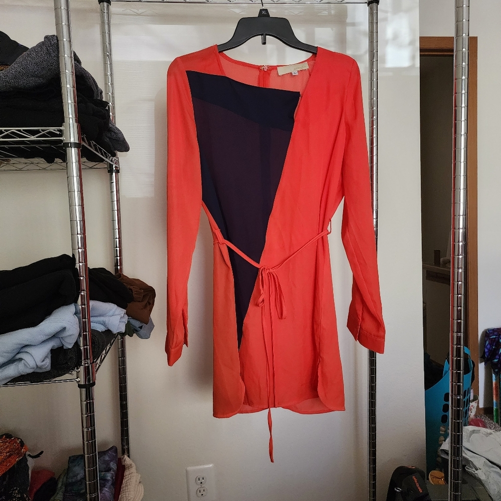 Women's Orange Jacket with Navy Accents
